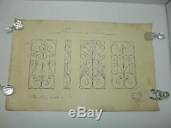 15 Boards Studies Original Drawings Compagnon Serrurier Des Annees 30 Wrought Iron