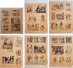 19 Lot 19 Planches D'imprimerie E Plon Drawing Daumier Grévin Randon Cartoon