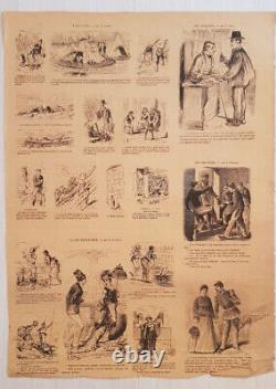 19 Lot 19 Planches D'imprimerie E Plon Drawing Daumier Grévin Randon Cartoon