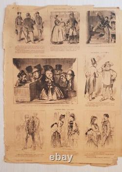 19 Lot 19 Planches D'imprimerie E Plon Drawing Daumier Grévin Randon Cartoon