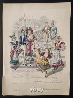19th Century Print Fashion Plate Le Moniteur de la Mode Drawing by H. Charles