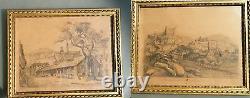 2 Framed Drawing Boards Signed Leoret A Cremieu Isère 1886