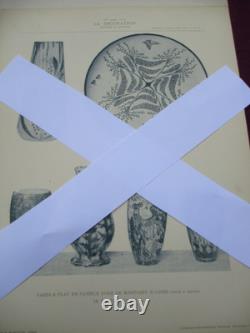 2 old plates from the Journal of Decoration, photos and drawings of vases