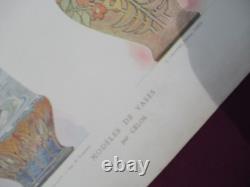 2 old plates from the Journal of Decoration, photos and drawings of vases