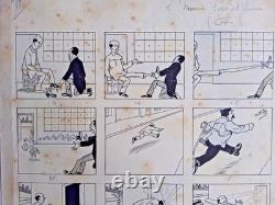 2 signed comic pages by PAUL D'ESPAGNAT. Fantastic. The Rubber Man