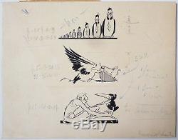 3 Original Drawings By Félix Lorioux For Robinson Crusoé 1930