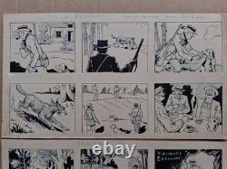 3 original unsigned comic pages (LUC LEGUEY). Braconne