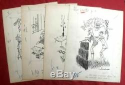 4 Original Drawings Of A.g. Badert Bd Original Board