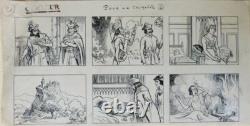 5 Original Boards Drawings by FALCO circa 1910 Story in Pictures Comic Drawing