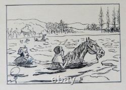 5 Original Boards Drawings by FALCO circa 1910 Story in Pictures Comic Drawing