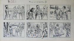 5 original boards Drawings by FALCO around 1910