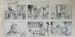 5 original boards Drawings by FALCO around 1910 story in images Comics drawing