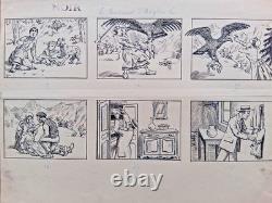 5 original comic pages signed by YMER. The Eagle Hunter