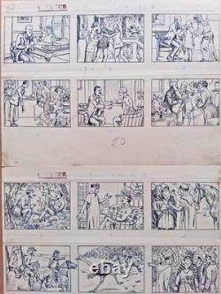 6 original comic strips signed YMER. The Ostrich Hunter