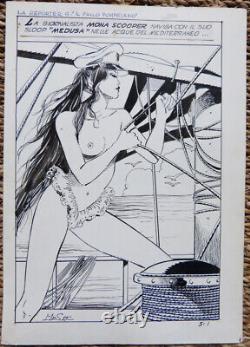 64 original erotic drawings by Massimo PESCE Elvifrance BD 1985 La Reporter