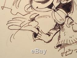 A. Franquin Splendid Original Drawing Gaston (canson 22 X 30 Cm) Be