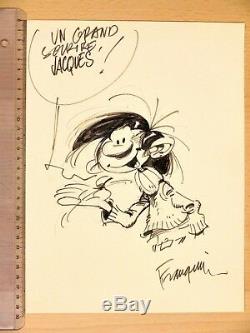 A. Franquin Splendid Original Drawing Gaston (canson 22 X 30 Cm) Be