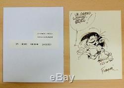 A. Franquin Splendid Original Drawing Gaston (canson 22 X 30 Cm) Be