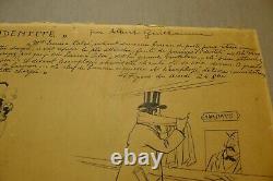 Albert Guillaume, Original ink drawing plate signed and initialed