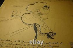 Albert Guillaume, Original ink drawing plate signed and initialed