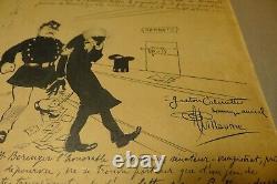 Albert Guillaume, Original ink drawing plate signed and initialed