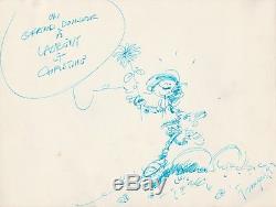 André Franquin Drawing Gaston Lagaffe Signed