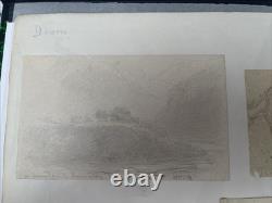 André Giroux Board of 8 Drawings of Landscapes & Animals