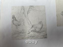 André Giroux Board of 8 Drawings of Landscapes & Animals