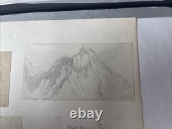 André Giroux Board of 8 Drawings of Landscapes & Animals