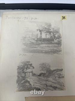 André Giroux Plate of 5 Drawings Landscapes & Animals