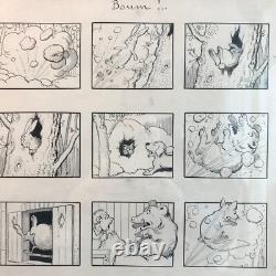 BOOM. ORIGINAL PLATE B. RABIER the laughing cow drawing comic Gédéon Babar