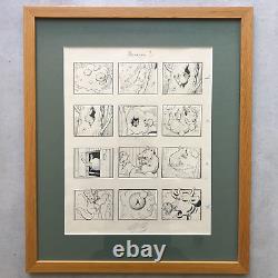 BOUM drawing LAUGHING COW Original Panel signed RABIER Gédéon vintage antique