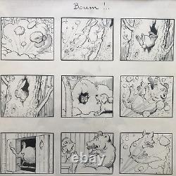 BOUM drawing LAUGHING COW Original Panel signed RABIER Gédéon vintage antique