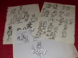 Bd Drawing Humor Press Strido / 3 Drawing Boards - Original Sketch 1960