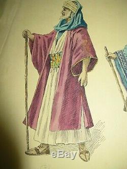 Beautiful Costumes Board Watercolors Original Style Job 1890theatre Opera Antique