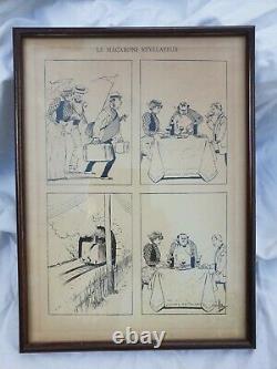 Beautiful Drawing Original Board Comic Scene Albert Guillaume 1873 1942