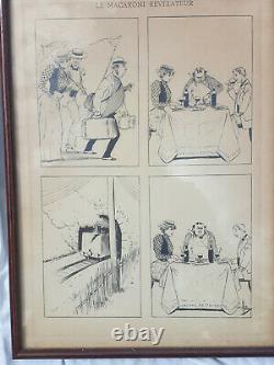 Beautiful Drawing Original Board Comic Scene Albert Guillaume 1873 1942