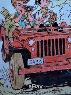 Beautiful Drawing Original Color Of Wasterlain Tribute To Tintin And Hergé