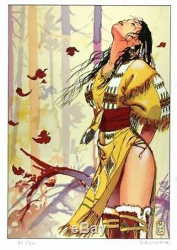 Beautiful, Original Milo Manara Dedication Drawing Board A3 Declic Indian Summer