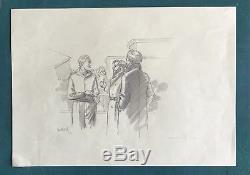 Blake And Mortimer Original Illustration With 2 Heroes Signed (juillard)