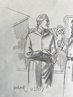 Blake And Mortimer Original Illustration With 2 Heroes Signed (juillard)