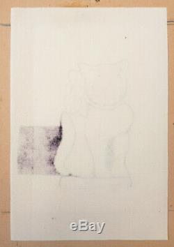 Cat Drawing Ink Signed Benjamin Rabier