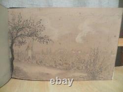 Charming Album Of 50 Original Drawing Boards Dating From 1860 Landscapes