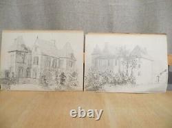 Charming Album Of 50 Original Drawing Boards Dating From 1860 Landscapes