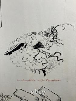 Chinese Ink Comic Project Board for Illustration Around 1940