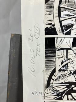 Chinese ink comic page from the Rodéo magazine, Tex Willer, numbered