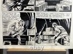 Chinese ink comic strip page from Rodéo magazine Tex Willer numbered