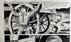 Chinese ink comic strip page from the Rodéo magazine, Tex Willer, numbered