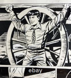 Chinese ink comic strip page from the Rodéo magazine, Tex Willer, numbered