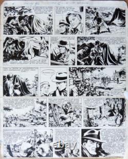 Colonel X original comic strip artwork by Christian Mathelot, Marijac, Coq Hardi